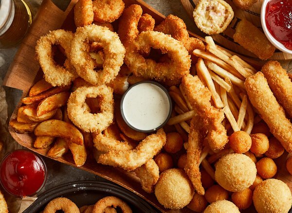 platter of various fried foods